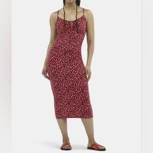 No Boundaries Strappy Floral Midi Dress Sweetheart Neckline Size L (12-14)